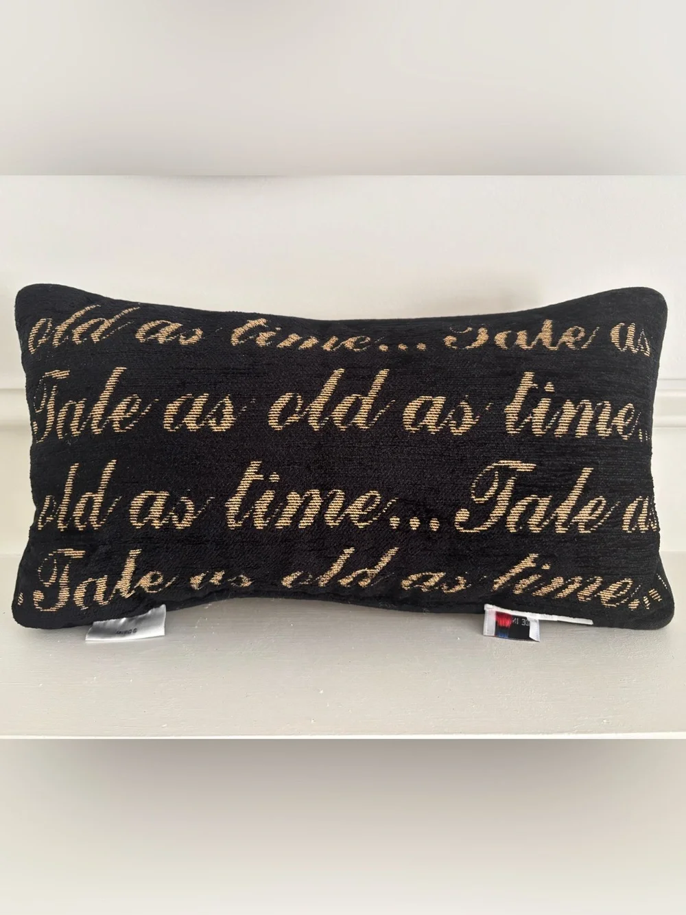 Disney 'Be Our Guest' Accent Pillow - Black on Tan